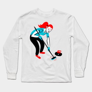 Woman Curling Long Sleeve T-Shirt